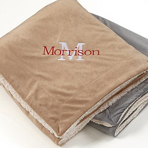 Personalized Monogram Sherpa Blanket - 50x60 - 12255-S