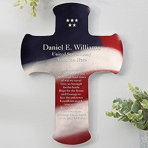 Soldier's Prayer Personalized Cross- 8x12 - 12596