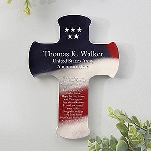 Soldier's Prayer Personalized Cross- 5x7 - 12596-S