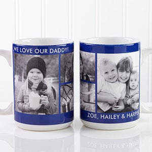 Photo Personalized Large Coffee Mugs - Picture Perfect 4 Photo Collage - 12730-L4