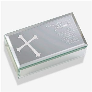 First Communion Blessing Engraved Mirrored Storage Box - Small - 12753