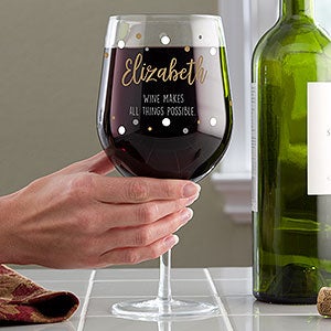 Big Vino Whole Bottle Personalized Wine Glass - 12955