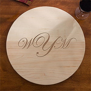 Personalized Maple Lazy Susan Serving Tray - Raised Monogram - 13073D-R