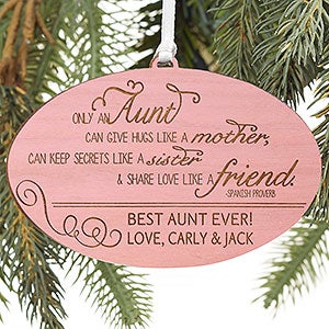 Special Aunt Personalized Ornament- Pink Stain - 13878-P