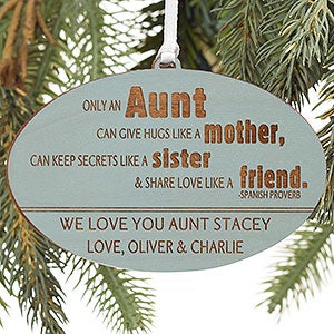 Special Aunt Personalized Ornament- Blue Stain - 13878-B