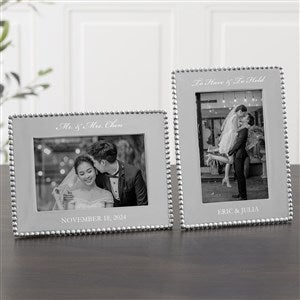Mariposa® String of Pearls Personalized Wedding Photo Frame- 4x6 - 13944-4x6