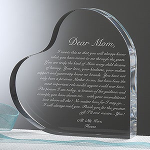 Personalized Heart Keepsake Gift for Mothers Letter To Mom