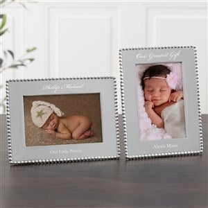 Mariposa® String of Pearls Personalized Baby Photo Frame-4x6 - 14788-4x6