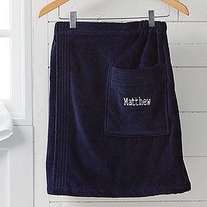 Mens Embroidered Velour Towel Wrap - Name - 14902-N