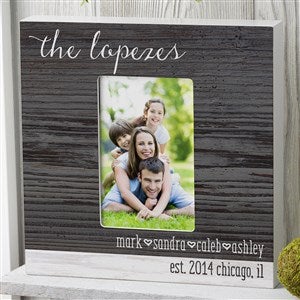 Family Love Personalized Rustic 4x6 Box Frame - Vertical - 14922-BV