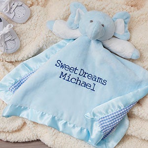 Personalized Elephant Baby Blankie - Blue - 15549-B