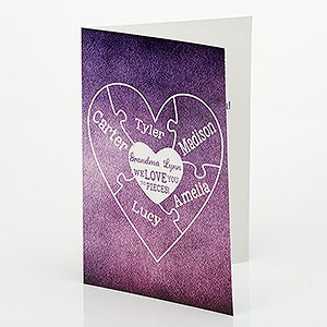 We Love You To Pieces Personalized Greeting Card - 15582