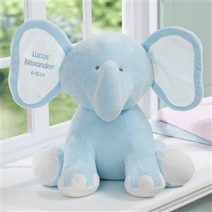 Embroidered Jumbo Plush Elephant - Blue - 15643-B