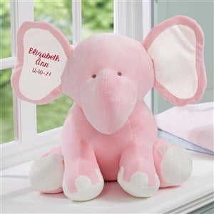 Embroidered Jumbo Plush Elephant - Pink - 15643-P