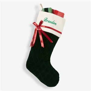 Winter Classic Personalized Quilted Christmas Stockings - Green - 16279-G