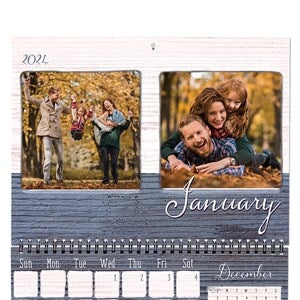 Family Love Rustic Personalized Photo Wall Calendar - 16374