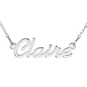 Personalized Sterling Silver Name Necklace - Contemporary Script - 16555D-S