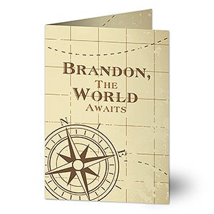 Compass Inspired Personalized Greeting Card - 16607