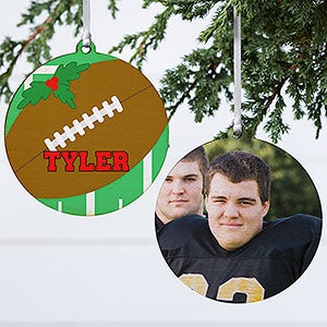 Football Personalized Photo Ornament-3.75