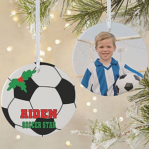 Soccer Personalized Photo Ornament-3.75