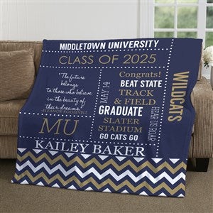 School Memories Personalized Graduation 50x60 Plush Fleece Blanket