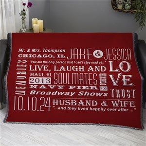 Our Life Together Personalized 56x60 Woven Throw - 16882-A
