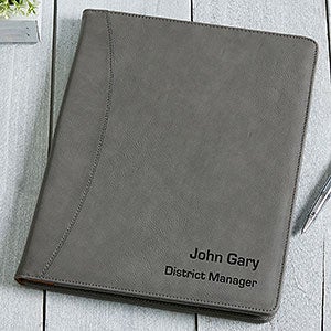 Signature Series Personalized Full Pad Portfolio-Charcoal - 16939-C