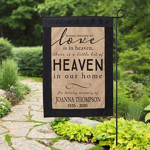 Heaven In Our Home Personalized Burlap Garden Flag - 17018