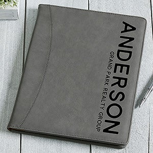 Bold Style Personalized Full Pad Portfolio-Charcoal - 17183-C