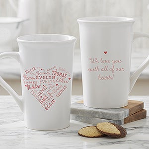 Personalized Latte Mug - Close To Her Heart - 17195-U