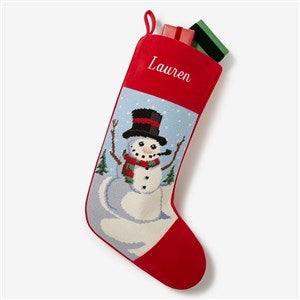 Snowman Stocking - 17317-SM Personalized Needlepoint Christmas Stockings - Snowman - 17317-SM