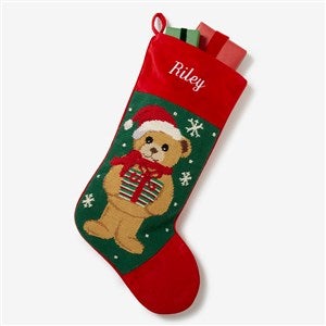 Personalized Needlepoint Christmas Stockings - Teddy Bear - 17317-TB