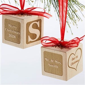 Our 1st Christmas Personalized Wood Block Ornament - 17378D
