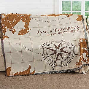 Compass Inspired Retirement Personalized 56x60 Woven Throw - 17384-A