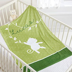 Baby Zoo Animals Personalized Plush Fleece Blanket - 17484