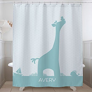 Baby Zoo Animals Personalized Shower Curtain - 17586
