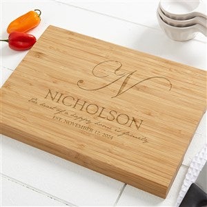 Heart Of Our Home Personalized Bamboo Cutting Board- 10x14 - 17593