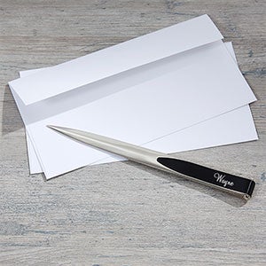 Signature Series Personalized Silver & Black Letter Opener - 17877
