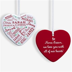 Close To Her Heart Personalized Heart Ornament- 3.25