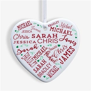 Close To Her Heart Personalized Heart Ornament- 3.25