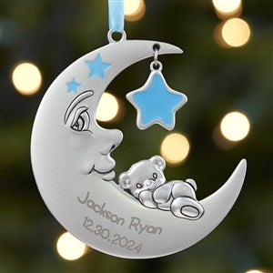 Babys 1st Christmas Personalized Moon Boy Ornament - 17984