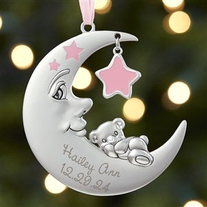 Babys 1st Christmas Personalized Moon Girl Ornament - 17985