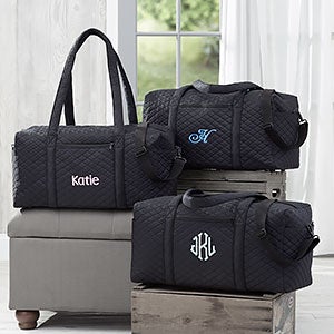 Embroidered Quilted Duffel Bag - 18064-N