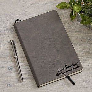 Signature Series Personalized Charcoal Writing Journal - 18095-C