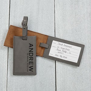 Bold Style Personalized Luggage Tag - Charcoal - 18119-G