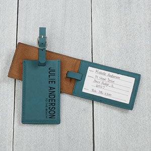Bold Style Personalized Luggage Tag - Teal - 18119-T
