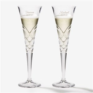 Engraved Crystal Champagne Flutes - Reed & Barton - 18260