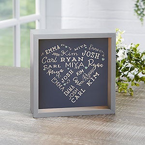Close To Her Heart Personalized LED Light Shadow Box- 6