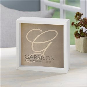 Initial Accent Personalized LED Ivory Light Shadow Box- 6