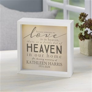 Heaven In Our Home Personalized LED Ivory Light Shadow Box- 6